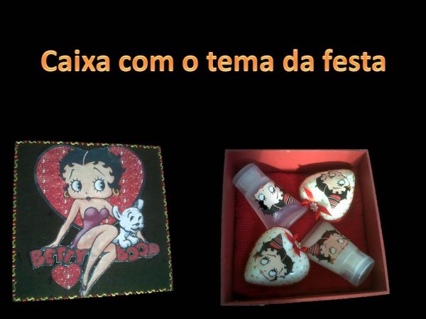 Caixa com tema da festa